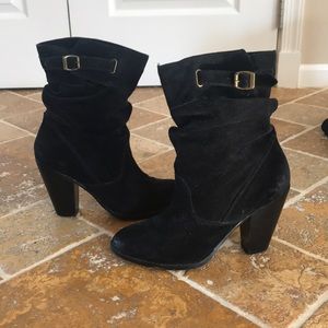 Zodiac suede slouchy calf height boot with buckle